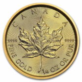 1/4 oz. Gold Canadian Maple Leaf