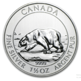 1.5 oz. Silver Canadian Polar Bear