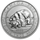 1.5 oz. Silver Canadian Polar & Bear Cub