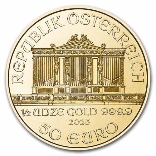 2025 1/2 oz. Gold Austrian Philharmonic Coin (BU) - Image 2